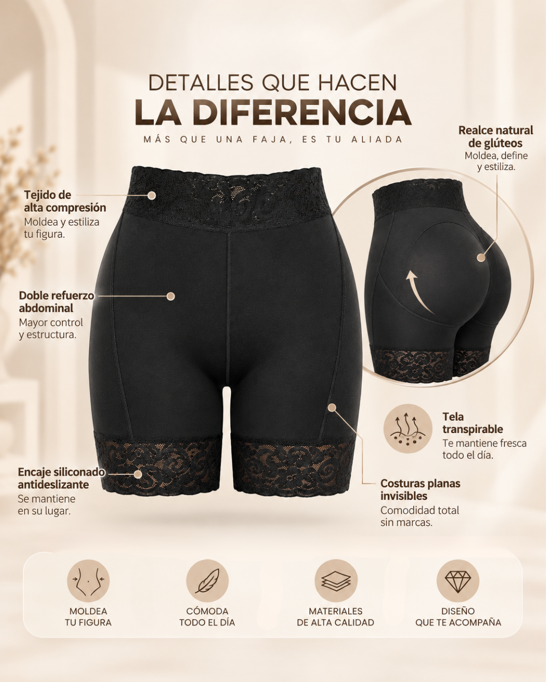 SHORT ESSENTIALS 037R - REFUERZO ABDOMINAL