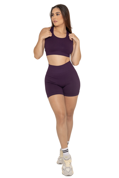 SHORT DEPORTIVO PDA - VERSALLES UVA  -3023 Fajas Piel De Ángel