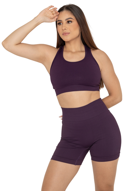 SHORT DEPORTIVO PDA - VERSALLES UVA  -3023 Fajas Piel De Ángel