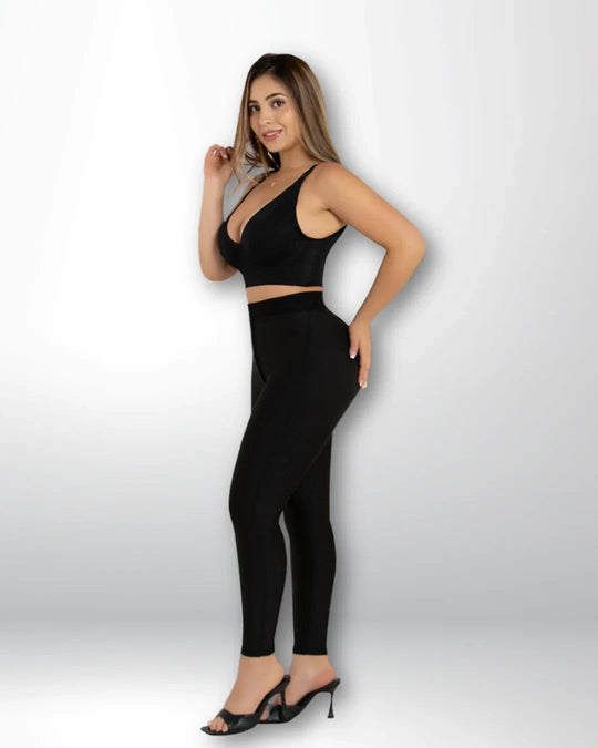 LEGGINS CON FAJON Y POWERNET-416 Fajas Piel De Ángel