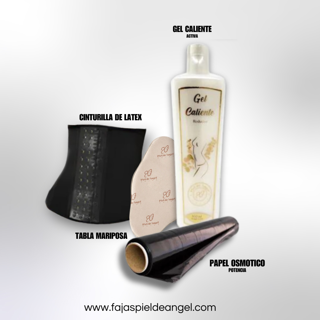 Kit reductor con cinturilla de compresión para moldear el abdomen