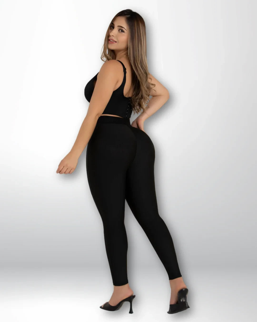 LEGGINS CON FAJON Y POWERNET-416 Fajas Piel De Ángel